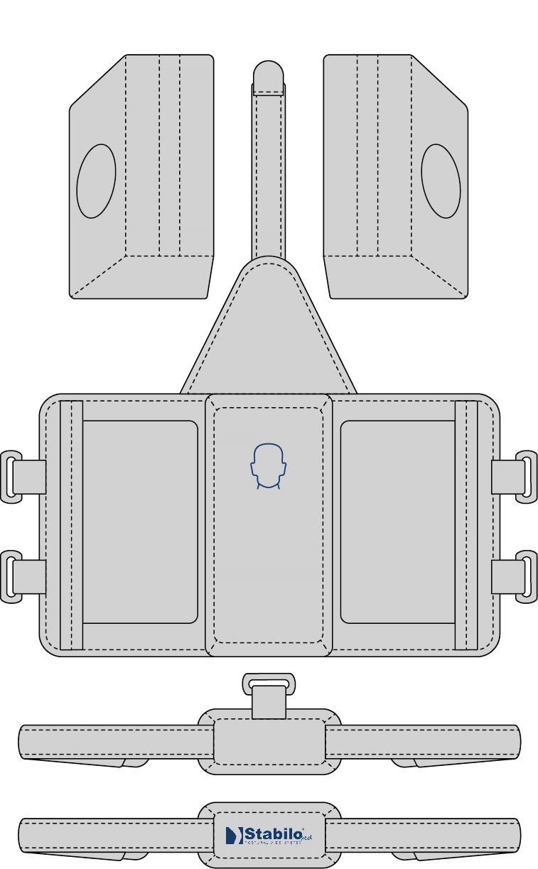 szkic rozłożonych elementów stabilizatora